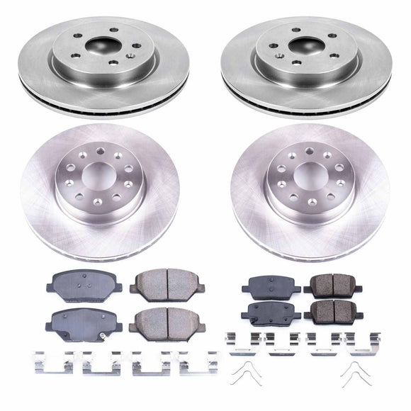 PowerStop OE Stock Replacement Low-Dust Ceramic Brake Pad and Rotor Kit