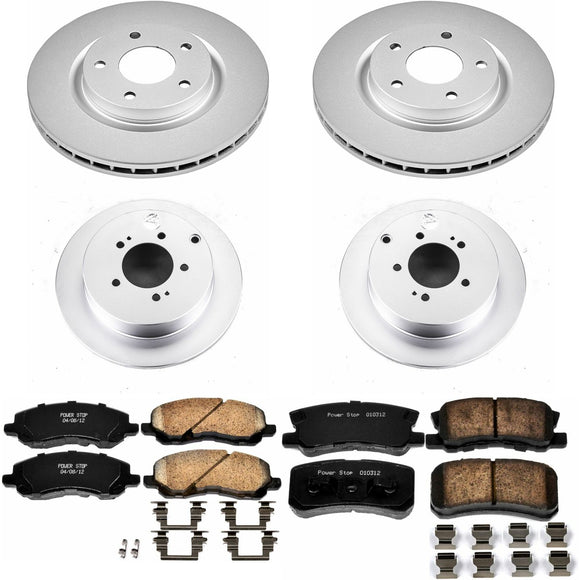 PowerStop Genuine Geomet Coated Rotor and Low-Dust Ceramic Brake Pad Kit