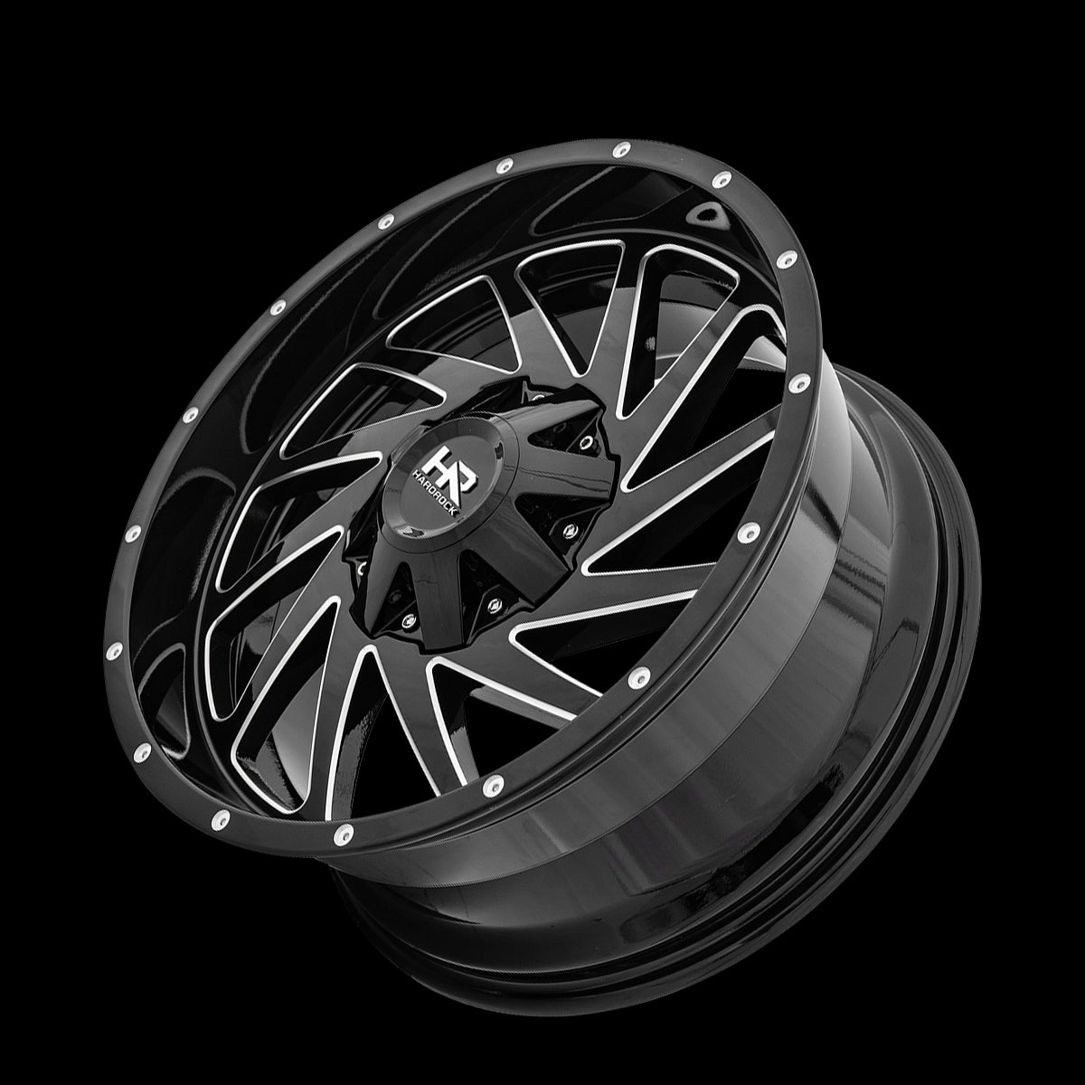 20x9 Hardrock Crusher Gloss Black Milled 5x139.7/150 ET0 wheel/rim