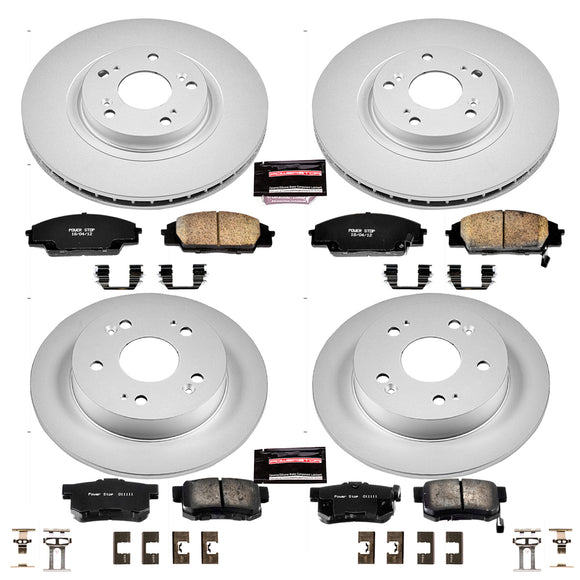 PowerStop Genuine Geomet Coated Rotor and Low-Dust Ceramic Brake Pad Kit