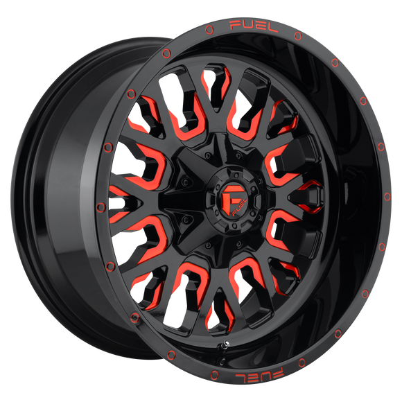 20x9 Fuel Off-Road D612 Stroke Gloss Black Red Tinted Clear 6x135 ET20 Wheel