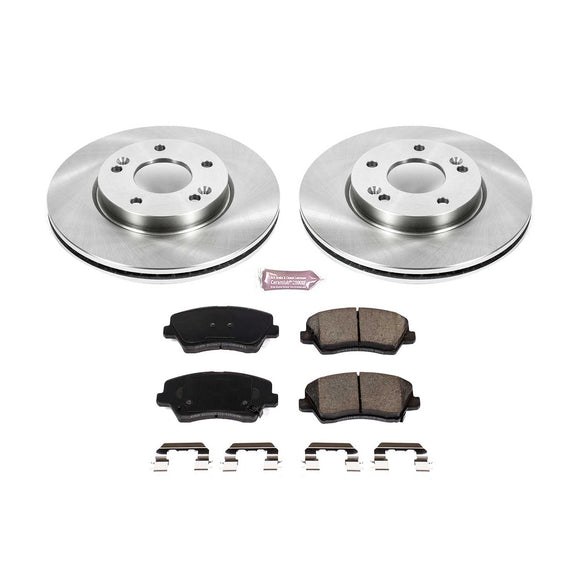 PowerStop OE Stock Replacement Low-Dust Ceramic Brake Pad and Rotor Kit