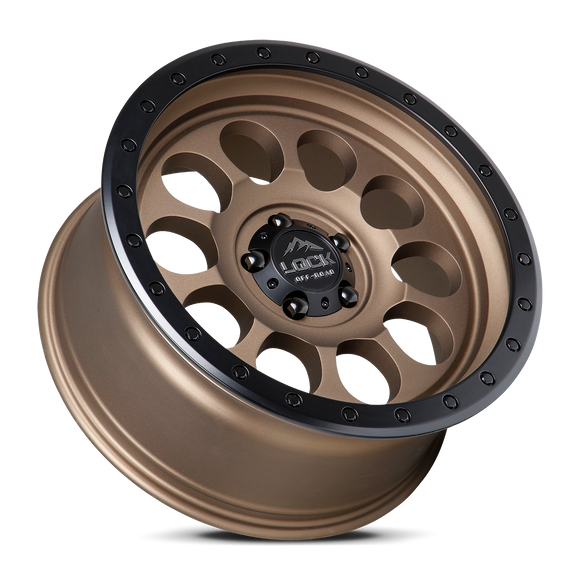 20x9 Lock Off-Road .50 CAL Bronze Black Ring 6x139.7 6x5.5 ET-12 Wheel