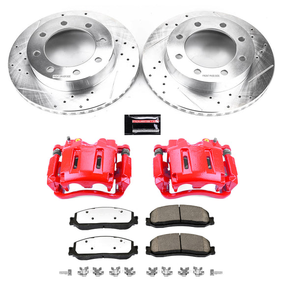 PowerStop Z36 Truck and SUV Ceramic Brake Pad, Drilled & Slotted Rotor, and Cali