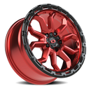 17x8 Vision 405 Korupt Red Black Lip 5x114.3 5x4.5 ET30 Wheel Rim
