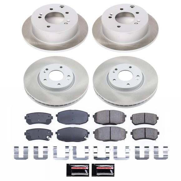 PowerStop Semi-Coated Rotor and Low-Dust Ceramic Brake Pad Kit