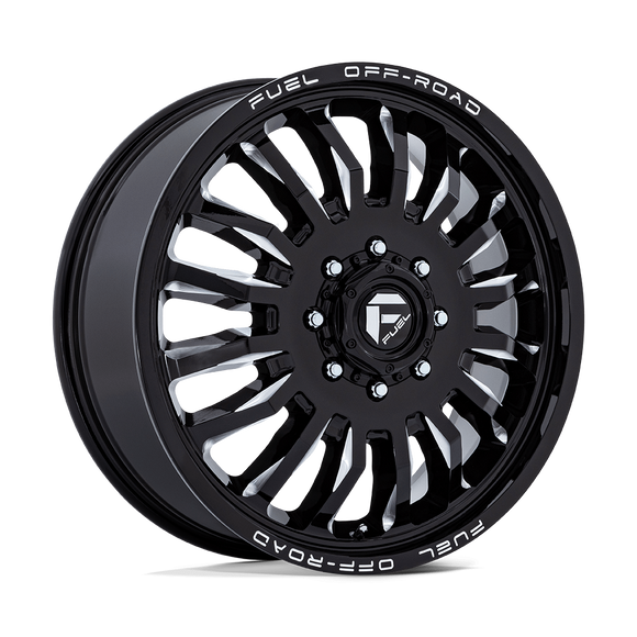 20x8.25 Fuel Off-Road D868 Arc Dually Gloss Black Milled 8x210 ET104 Wheel