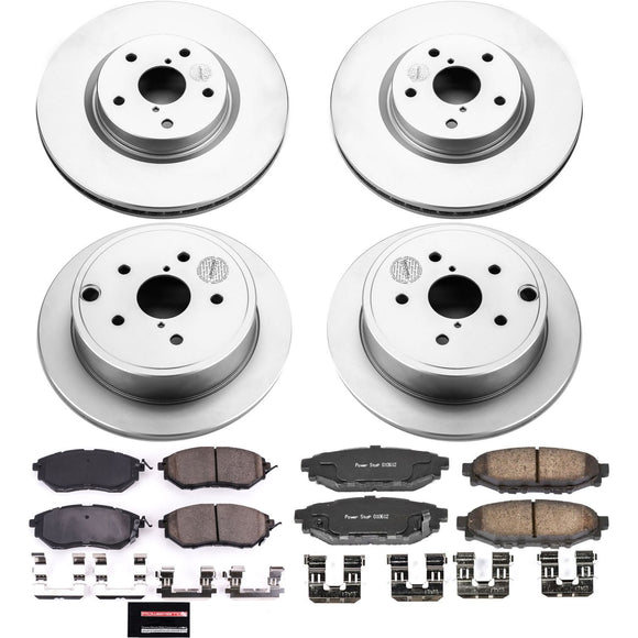 PowerStop Genuine Geomet Coated Rotor and Low-Dust Ceramic Brake Pad Kit