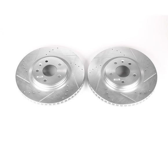PowerStop Evolution Drilled Slotted Rotors Pair Front For Chevrolet Corvette