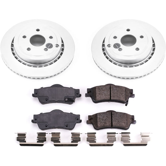PowerStop Genuine Geomet Coated Rotor and Low-Dust Ceramic Brake Pad Kit