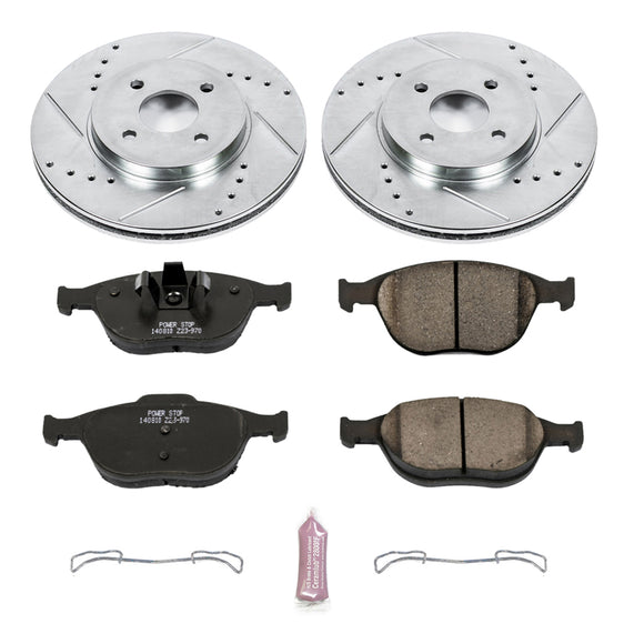 PowerStop Z23 Daily Driver Carbon-Fiber Ceramic Brake Pad and Drilled & Slotted