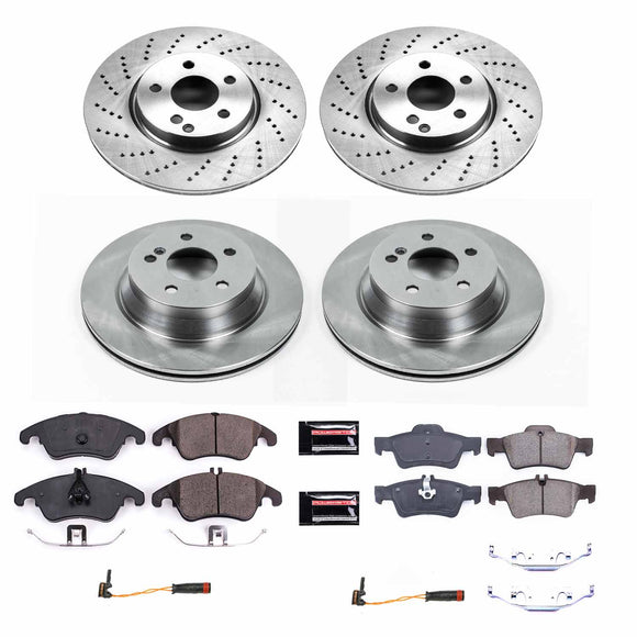 PowerStop OE Stock Replacement Low-Dust Ceramic Brake Pad and Rotor Kit
