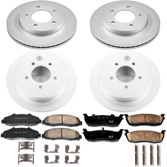 PowerStop Genuine Geomet Coated Rotor and Low-Dust Ceramic Brake Pad Kit