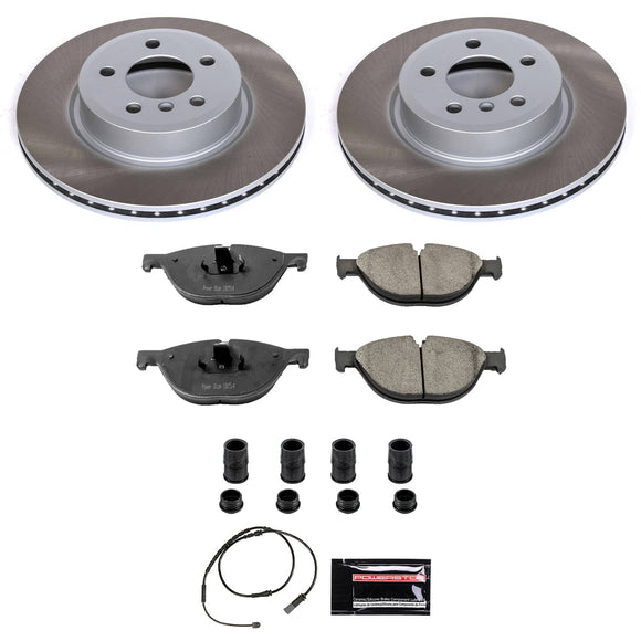 PowerStop Semi-Coated Rotor and Low-Dust Ceramic Brake Pad Kit