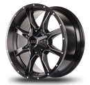 17x9 Mudder Trucker MT513 Black Milled 5x127 5x5 5x139.7 5x5.5 ET-12 Wheel-5