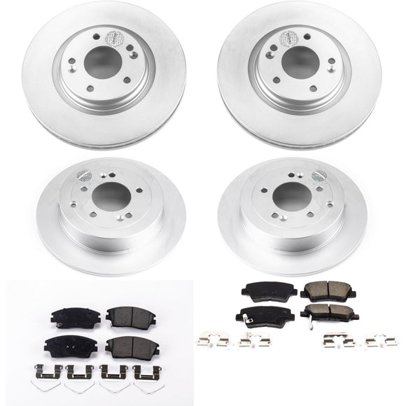 PowerStop Genuine Geomet Coated Rotor and Low-Dust Ceramic Brake Pad Kit