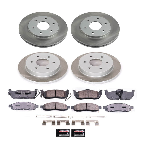 PowerStop Semi-Coated Rotor and Low-Dust Ceramic Brake Pad Kit
