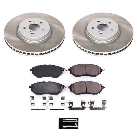 PowerStop Semi-Coated Rotor and Low-Dust Ceramic Brake Pad Kit