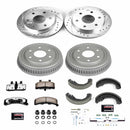 PowerStop Z36 Ceramic Brake Pads with Drilled Slotted Rotors and Drum Shoe Kit
