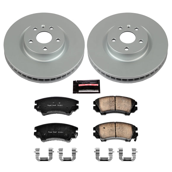 PowerStop Genuine Geomet Coated Rotor and Low-Dust Ceramic Brake Pad Kit