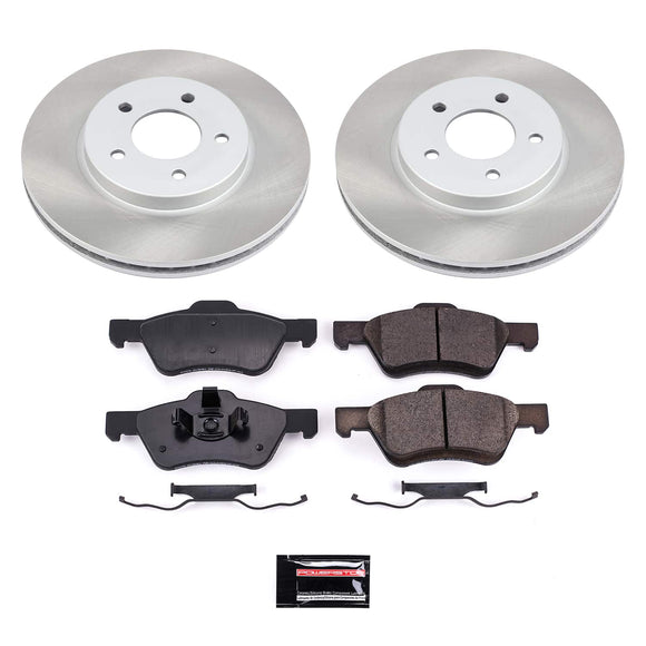 PowerStop Semi-Coated Rotor and Low-Dust Ceramic Brake Pad Kit