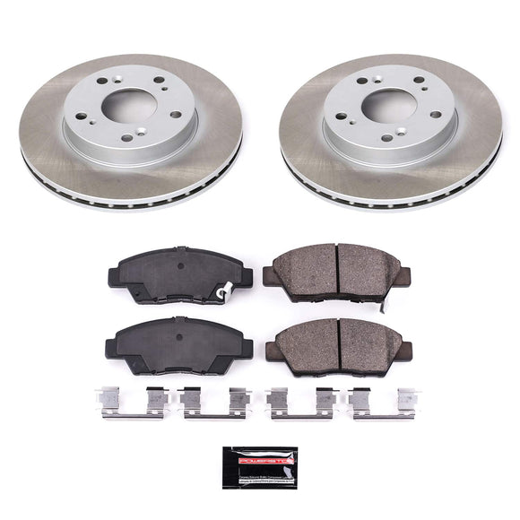 PowerStop Semi-Coated Rotor and Low-Dust Ceramic Brake Pad Kit