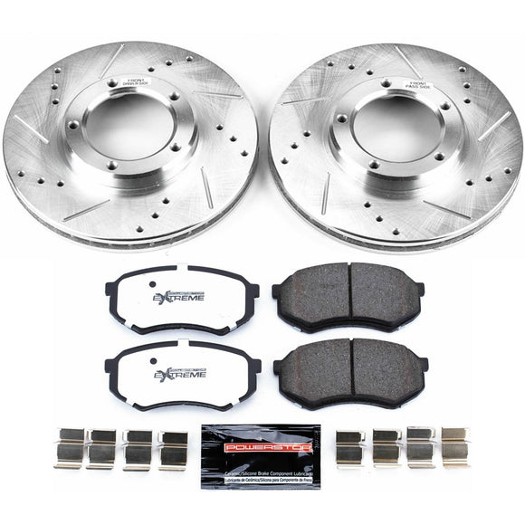 PowerStop Z36 Carbon-Fiber Ceramic Brake Pad with Drilled and Slotted Rotor Kit