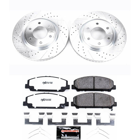 PowerStop Z36 Carbon-Fiber Ceramic Brake Pad with Drilled and Slotted Rotor Kit