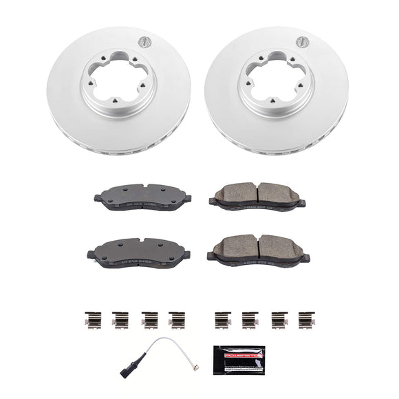 PowerStop Genuine Geomet Coated Rotor and Low-Dust Ceramic Brake Pad Kit