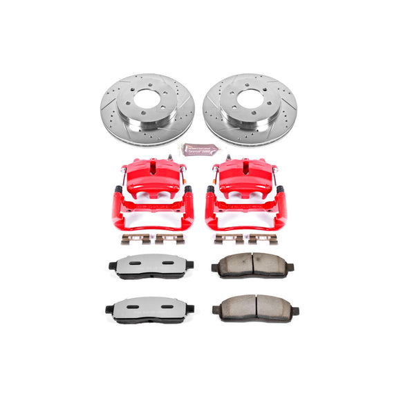 PowerStop Z36 Truck and SUV Ceramic Brake Pad, Drilled & Slotted Rotor, and Cali