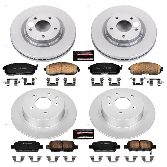 PowerStop Genuine Geomet Coated Rotor and Low-Dust Ceramic Brake Pad Kit