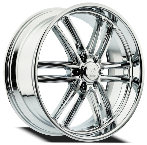 24x9 Resto Maverick Milled Window Chrome Plated 6x139.7 ET25 CB106.10 Wheel Rim