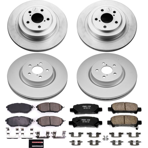 PowerStop Genuine Geomet Coated Rotor and Low-Dust Ceramic Brake Pad Kit