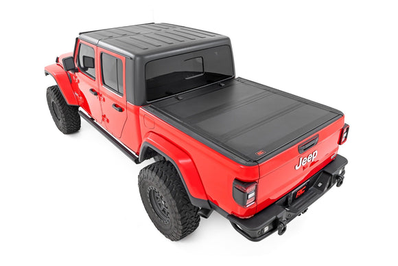 Rough Country Hard Tri-Fold Flip Up Bed Cover 5' Bed For Jeep Gladiator JT 20-23