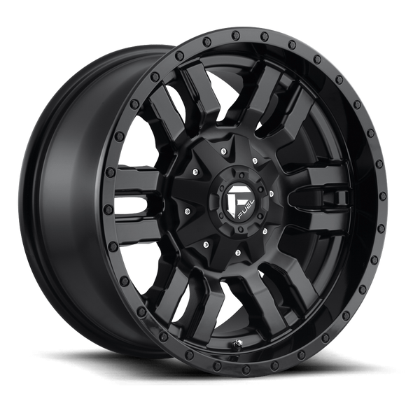 18x9 Fuel Off-Road D596 Sledge Matte Black Gloss Black Lip 8x170 ET20 Wheel