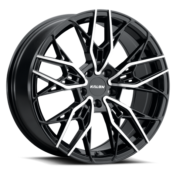 18x8 Kalon Scout-107 Gloss Black Machined Wheel 5x112 ET38 CB66.56