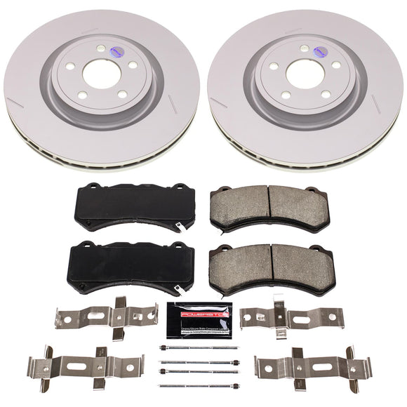 PowerStop Genuine Geomet Coated Rotor and Low-Dust Ceramic Brake Pad Kit