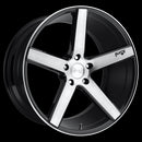 18x8 Niche Milan Gloss Black & Brushed Wheel/Rim 5x114.3 5-114.3 18-8-3