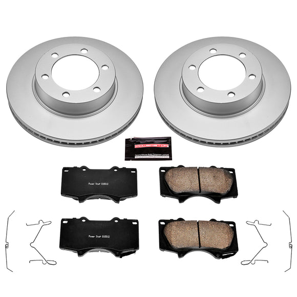 PowerStop Genuine Geomet Coated Rotor and Low-Dust Ceramic Brake Pad Kit