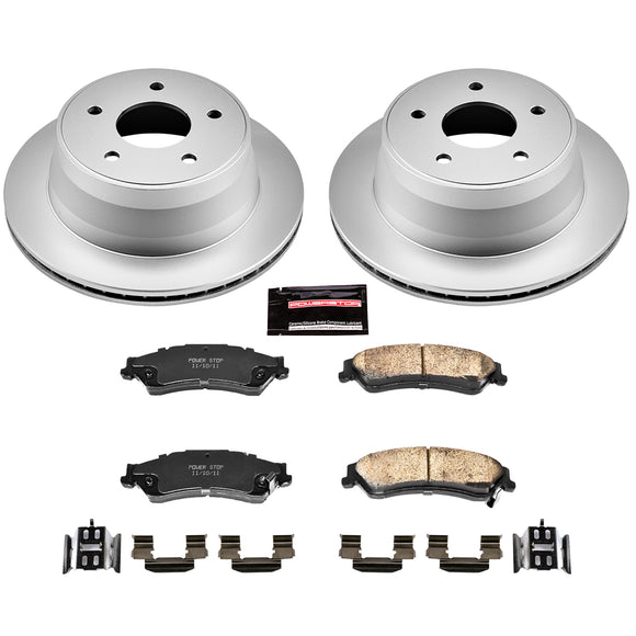 PowerStop Genuine Geomet Coated Rotor and Low-Dust Ceramic Brake Pad Kit