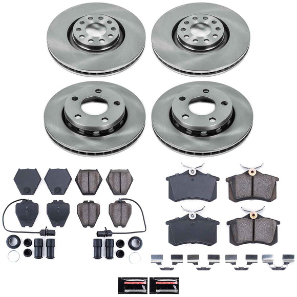 PowerStop OE Stock Replacement Low-Dust Ceramic Brake Pad and Rotor Kit