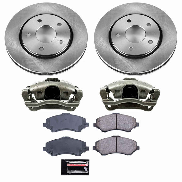 PowerStop OE Stock Replacement Low-Dust Ceramic Brake Pad, Rotor and Caliper Kit