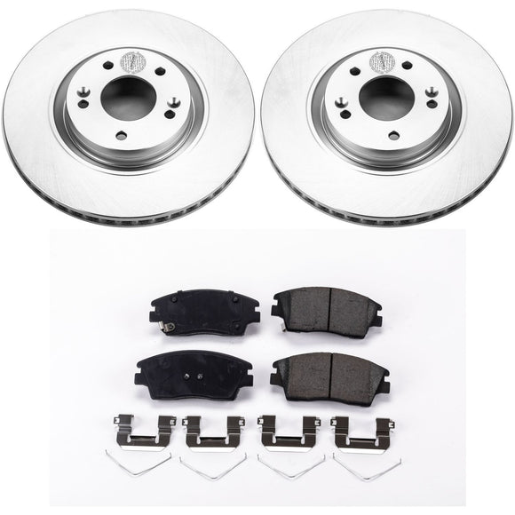 PowerStop Genuine Geomet Coated Rotor and Low-Dust Ceramic Brake Pad Kit