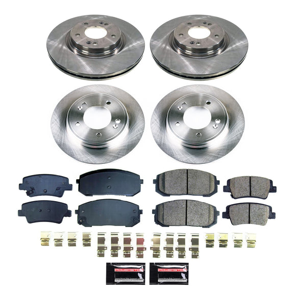 PowerStop OE Stock Replacement Low-Dust Ceramic Brake Pad and Rotor Kit