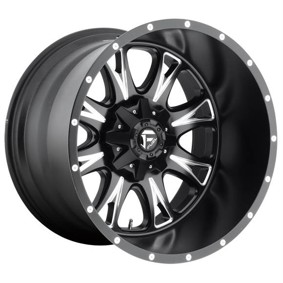 17X6.5 Fuel D513 THROTTLE Matte Black Milled 8X210 ET-140 wheel/rim