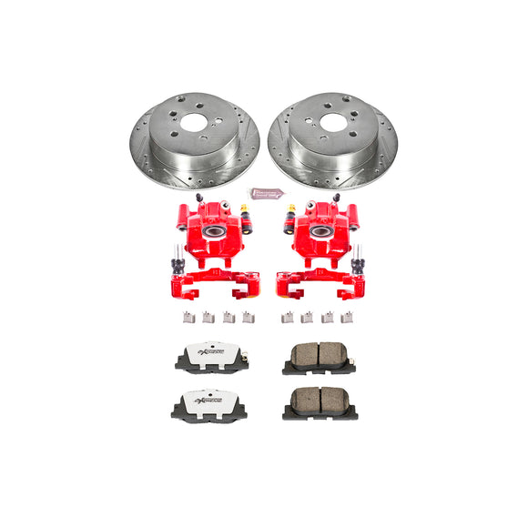 PowerStop Z26 Street Performance Ceramic Brake Pad, Drilled Slotted Rotor, and C