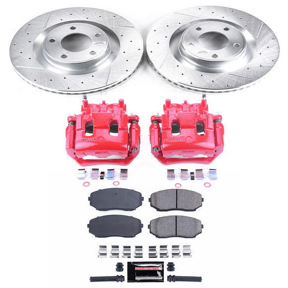 PowerStop Z23 Daily Driver Carbon-Fiber Ceramic Pads Drilled & Slotted Rotor & C