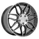 19" Replica Wheel CV03C Fits Chevrolet C7 Corvette 19x10 Gunmetal Machined Wheel