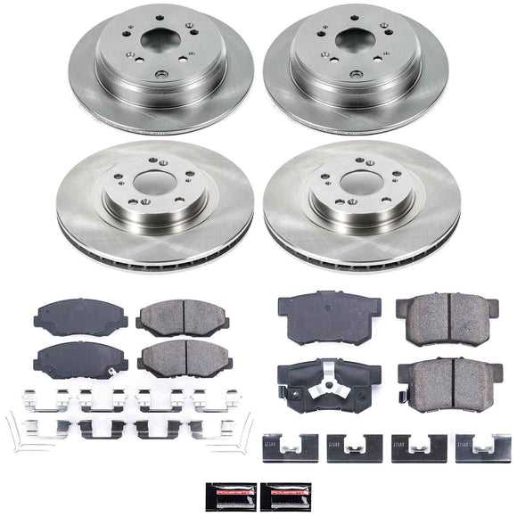 PowerStop OE Stock Replacement Low-Dust Ceramic Brake Pad and Rotor Kit