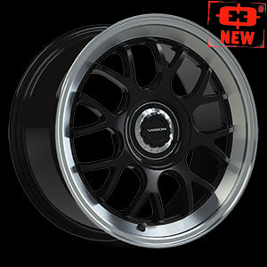 18x8.5 Vision 478 Alpine Black Brush 5x108 5x114.3 5x4.25 5x4.5 ET35 Wheel